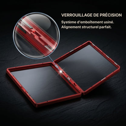 Système de fermeture magnétique à haute rétention avec double verrouillage sécurisé pour maintenir les cartes de collection sans mouvement.